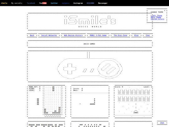 asciiworld/games screenshot