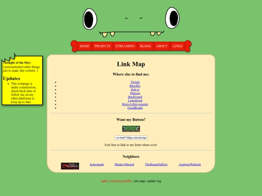 links screenshot