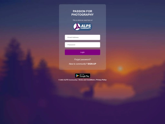 login screenshot