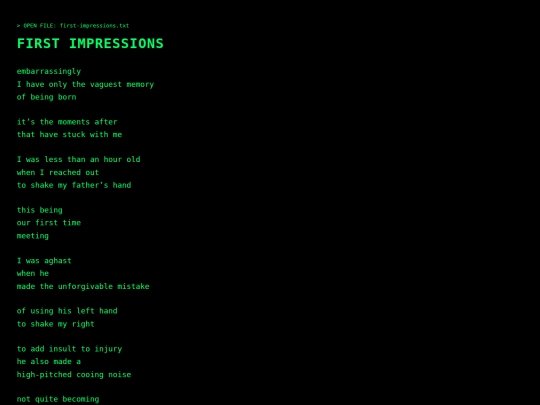 poems/first-impressions screenshot