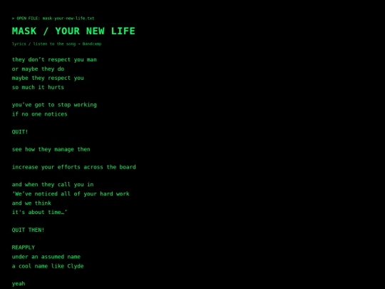 poems/mask-your-new-life screenshot