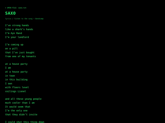 poems/saxo screenshot
