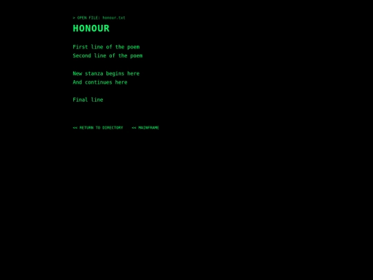 poems/template screenshot