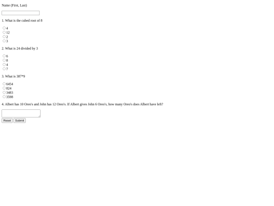 math-test-form screenshot
