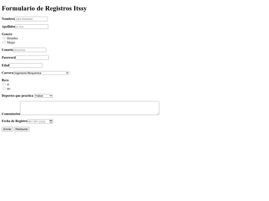 Actividad 23/formulario screenshot