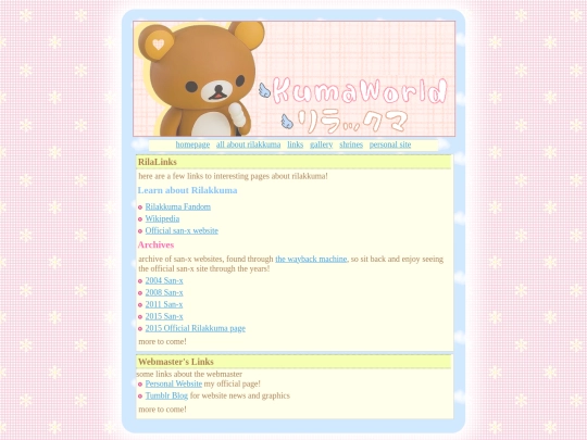 links screenshot