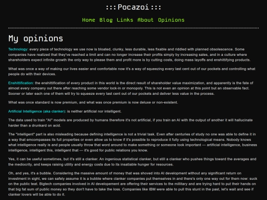 opinions screenshot