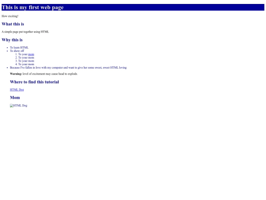 myfirstpage screenshot