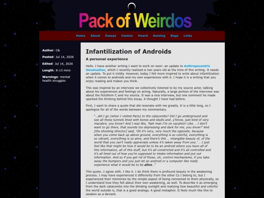essays/infantilizing screenshot