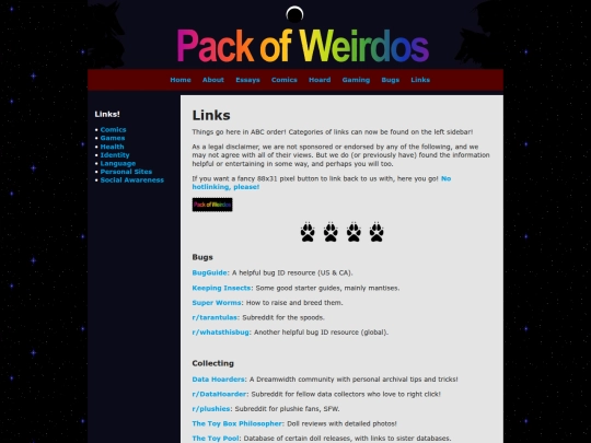 links screenshot