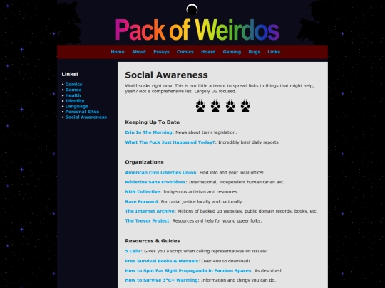 links/awareness screenshot