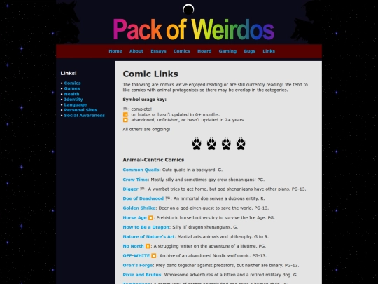 links/comics screenshot