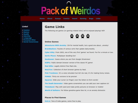 links/games screenshot