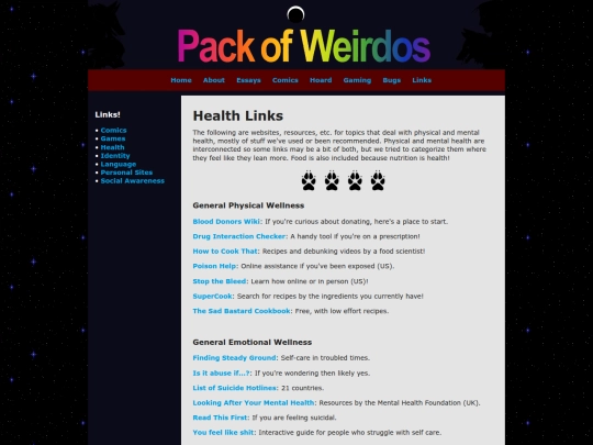 links/health screenshot