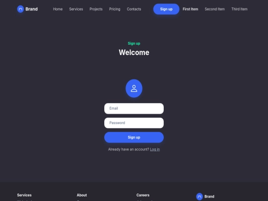 signup screenshot