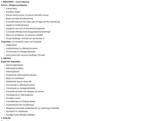 ChecklistaBrottsmål screenshot