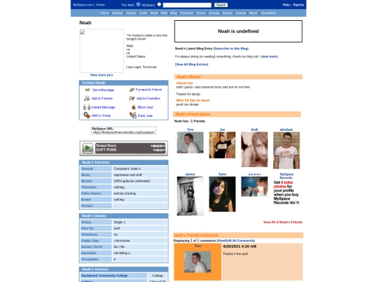 myspace screenshot
