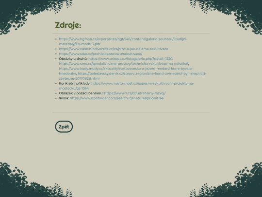 rekultivace/zdroje screenshot