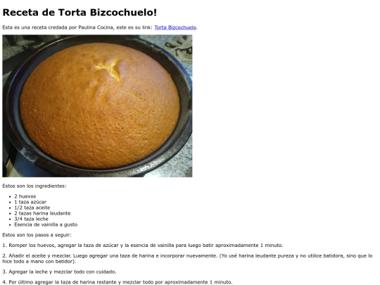 Recetario/torta screenshot
