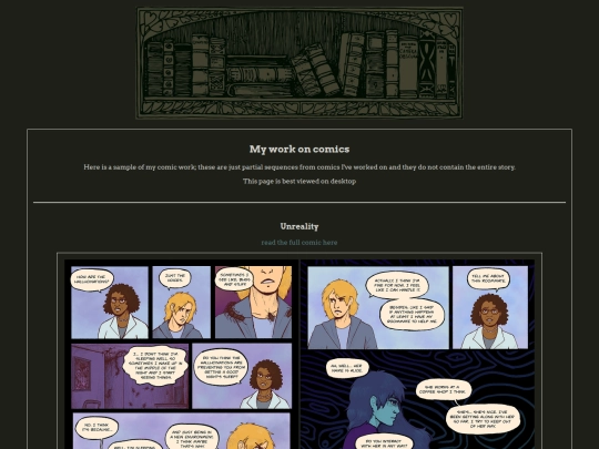 comics/portfolio screenshot