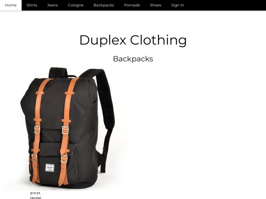 backpacks screenshot