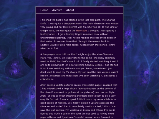 blog/posts/2023-05-21-Reading-Watching-TV-and-a-stitching-mishap screenshot