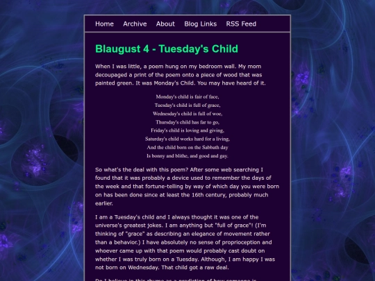 blog/posts/2025-08-05-Blaugust-4-Tuesdays-Child screenshot