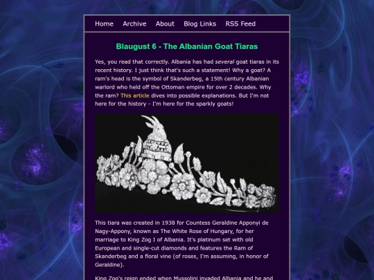 blog/posts/2025-08-26-Blaugust-6-The-Albanian-Goat-Tiaras screenshot
