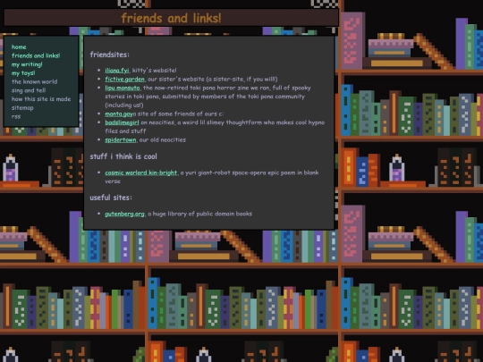 links screenshot