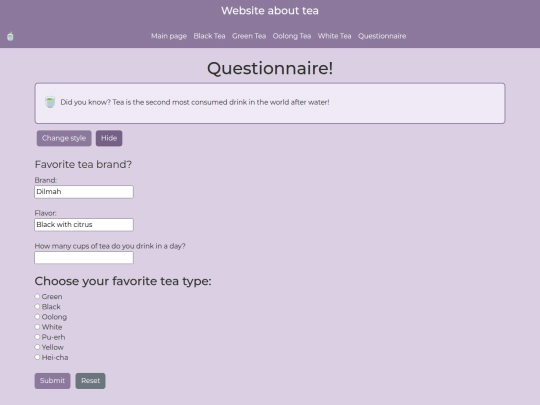 questions screenshot