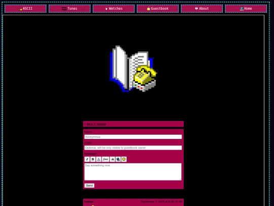 guestbook screenshot
