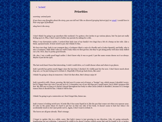 stories/priorities screenshot