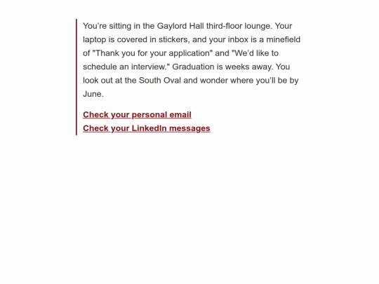 Twine Mini Project/The Final Deadline screenshot