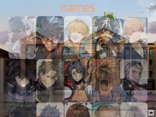 names screenshot