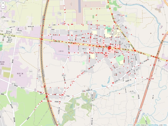 traffic/tw_accident_臺南市歸仁區_map screenshot