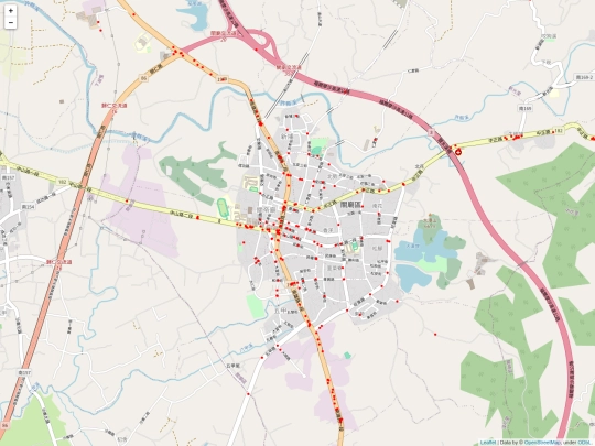 traffic/tw_accident_臺南市關廟區_map screenshot