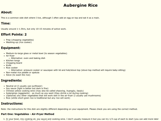 set-and-forget/aubergine-rice screenshot