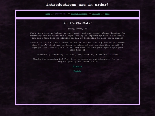 flakefallsite/aboutme screenshot