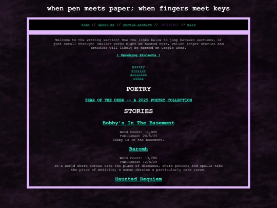 flakefallsite/writing screenshot