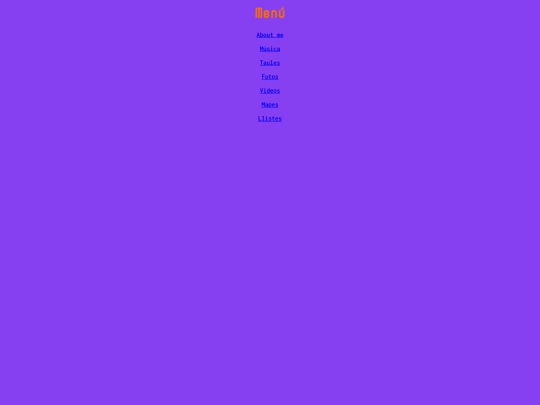Menu screenshot