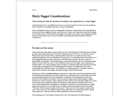 posts/2025-06-06-slutty-faggot-considerations screenshot