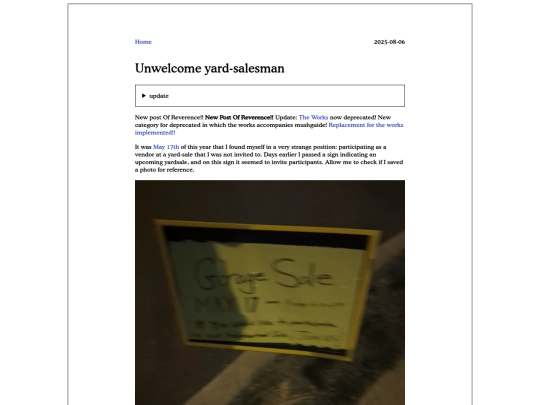 posts/2025-08-06-unwelcome-yard-salesman screenshot