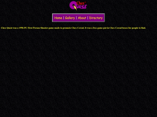 Fan Sites/Chex Quest Site/About screenshot