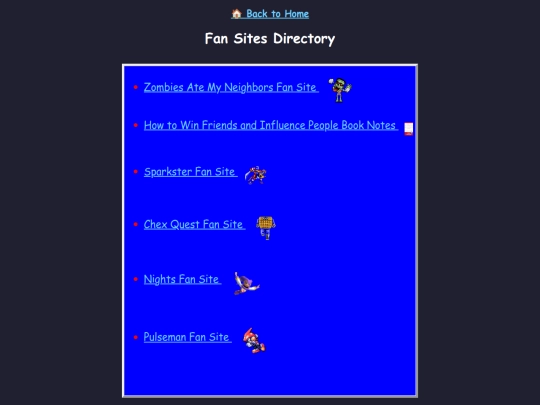 Fan Sites/Fan-Sites-Directory screenshot