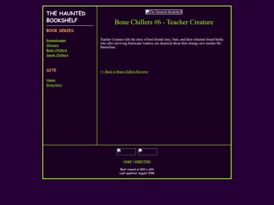 Misc Sites/The Haunted Bookshelf Site/Reviews/bone-chillers-06-teacher-creature screenshot