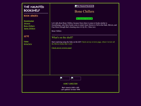 Misc Sites/The Haunted Bookshelf Site/bone-chillers screenshot