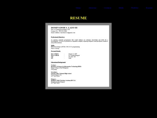 resume screenshot