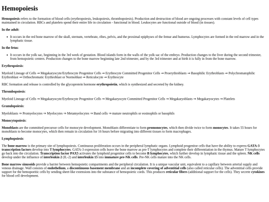 hemopoiesis screenshot