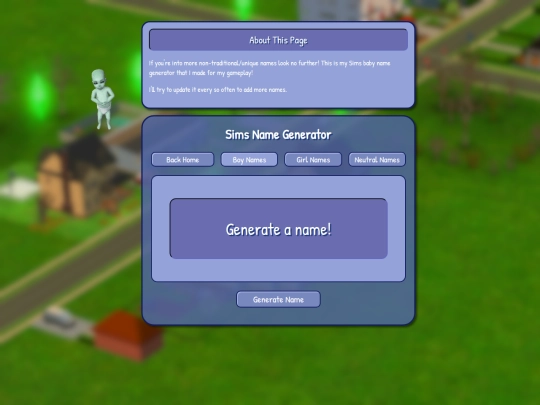 simsnamegenerator screenshot