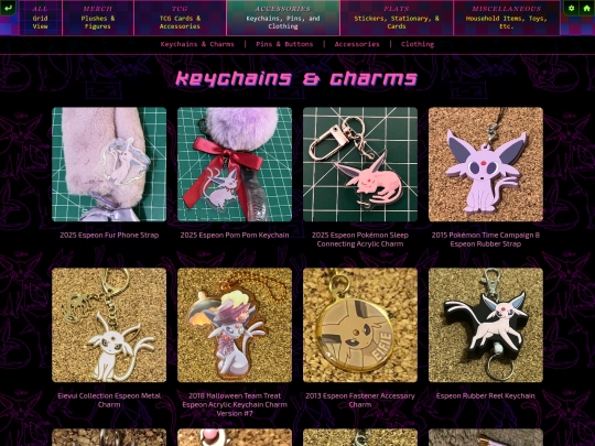 espeon/collection/accessories screenshot